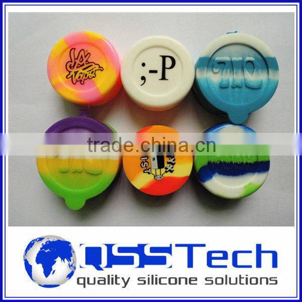 High quality 7ml customized small 3 pieces acrylic storage jar set/ oil dab wax container/ silicone wax and oil container