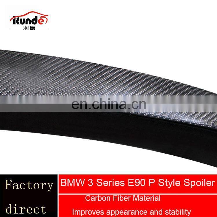 Runde Brilliant Quality Hot Sale P Style Auto Carbon Fiber rear Spoiler for 2005-2012 BMW 3 Series E90 Spoiler
