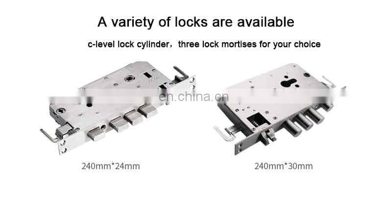High Security Fingerprint Keypad Smart Door Lock unlock with Code, Card, Fingerprint ,handle and key