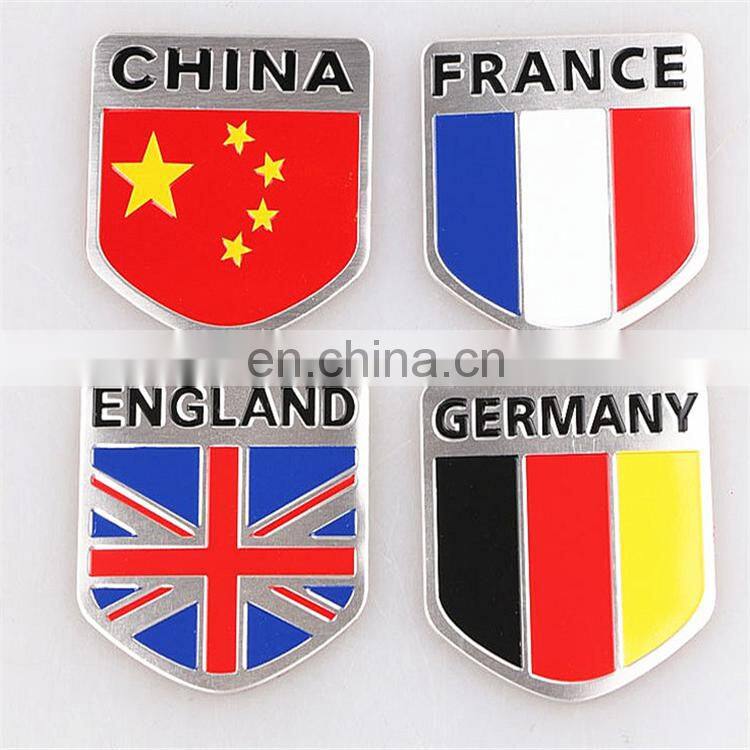 Custom 3D Country Flag Aluminum Alloy Metal Motorcycle Car Sticker Badge Emblem