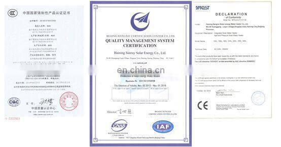 Hot Selling Low Price High Quality CE/ISO9001/CCC Compact pressured 200L Color Steel Solar Water Heater