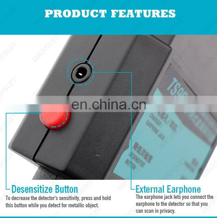 ALLOSUN TS95 Security Metal Detector Security Hand Held Metal Detector Body Scanner with Adjustable Sensitivity Body Search