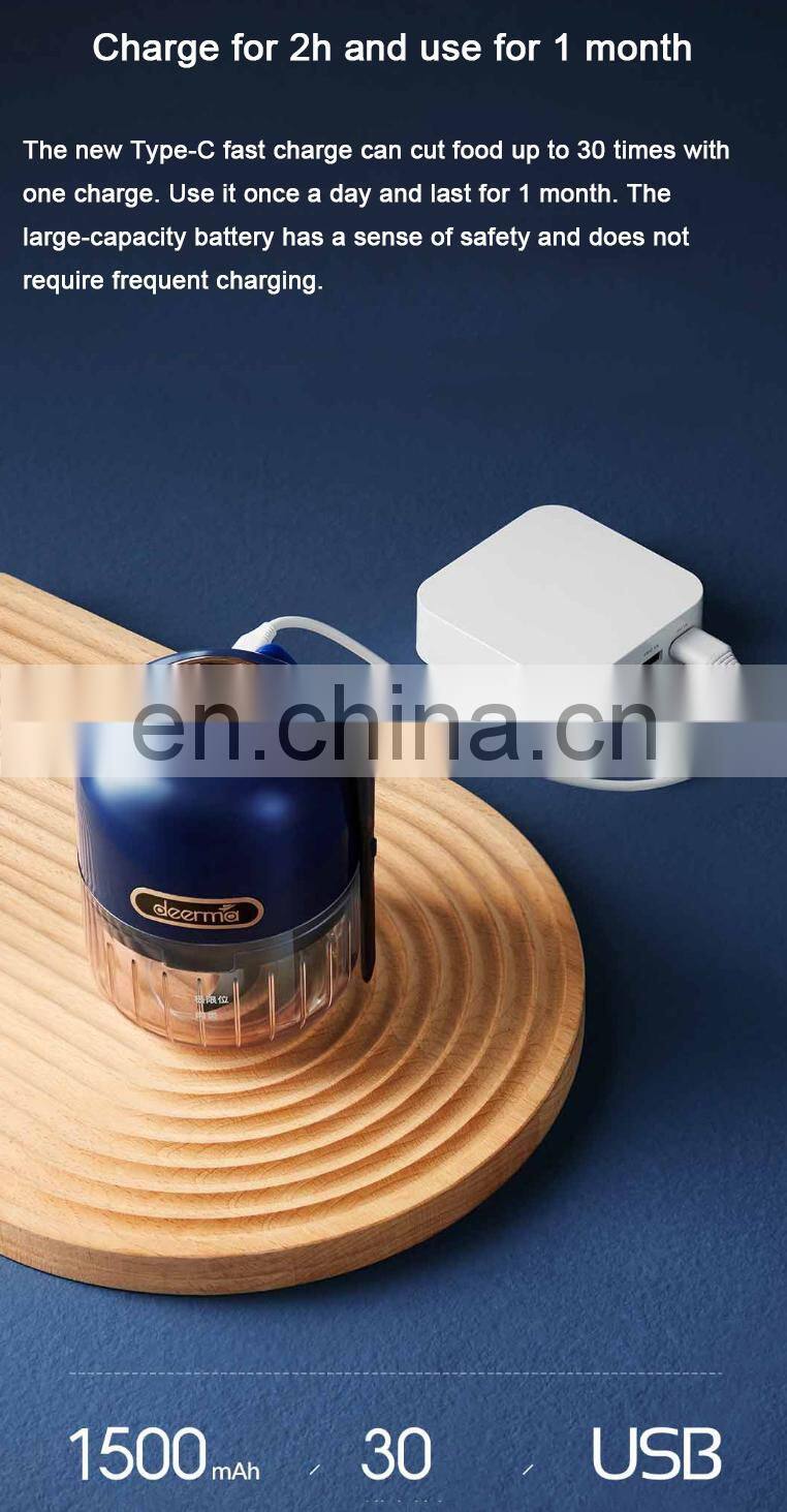 Original Deerma JS200 electric grinder Mini wireless portable food processor for domestic garlic paste, ginger paste, pepper, pe