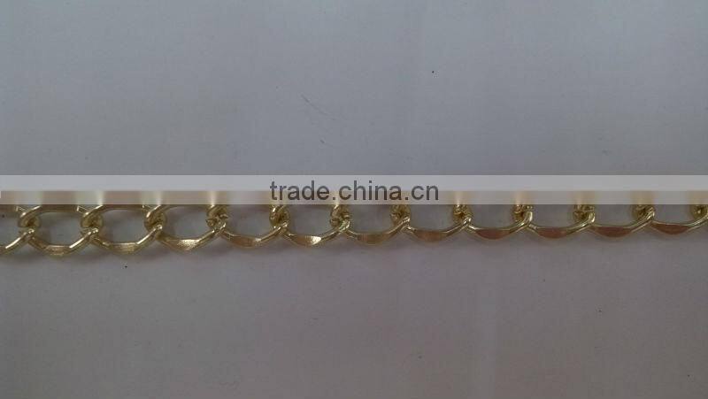 Chunky Double Twisted Light Gold Colour Aluminium Curb Link Chain