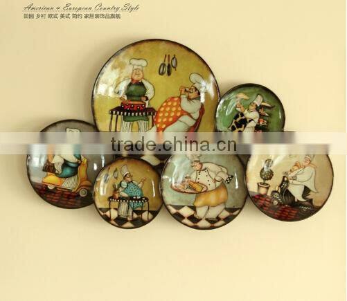 European Style Hand Drawing Wall Hanging Decorative Plate Ornaments
