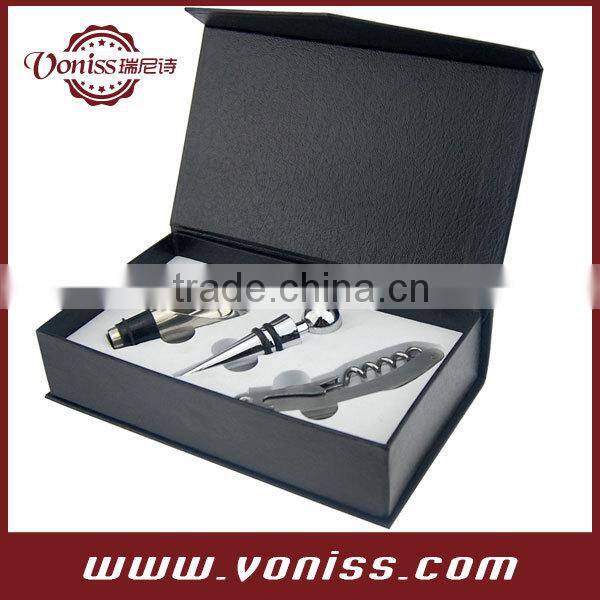 Wine Gift Set 3 PCS In Gift Box With Wine Opener, Wine Pourer, Wine Stopper