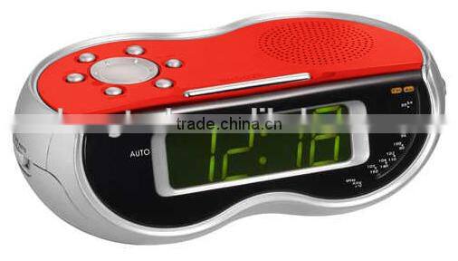 Best Price Stream Lined Table Red Desktop Alarm Clock Radio