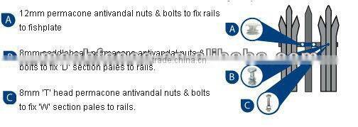 W-section hot dip galvanised 1.8m high double leaf palisade gate