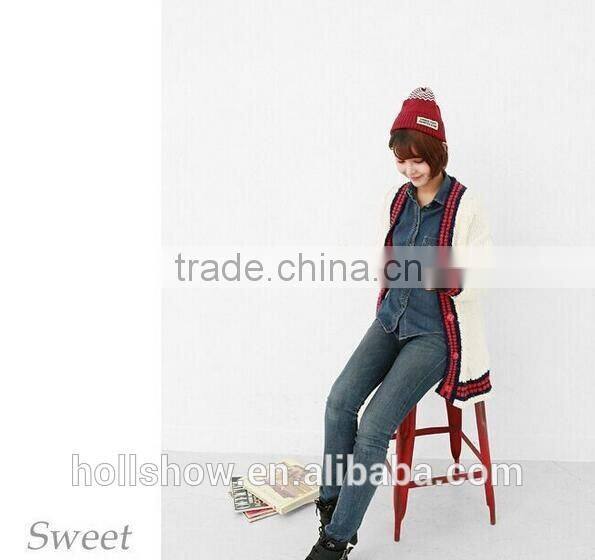 Best Selling Fashion Cute Peaked Top Wave Knitting Hats and Caps for Women
