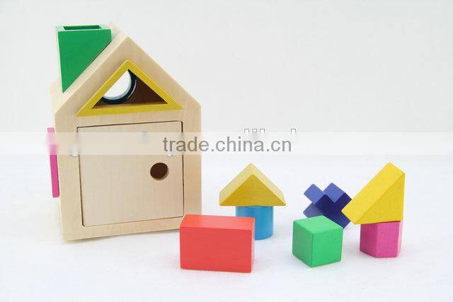 Miniature wooden toys house,wooden educational blocks toys,intelligence toy