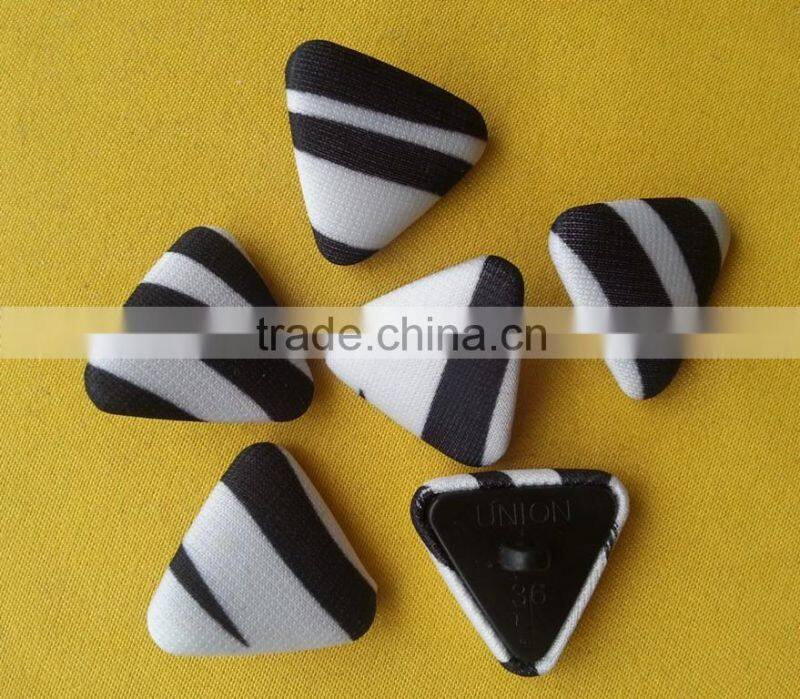 Triangle Shape Fabric Covered Shank Button -- F1506