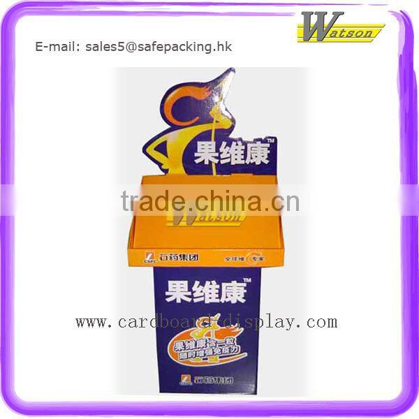 Supermarket Promotion Cardboard Floor Christmas Gift Display Stand