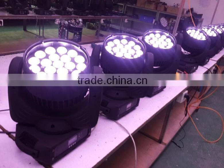 19pcs rgbw 4in1 osram led zoom wash moving head light