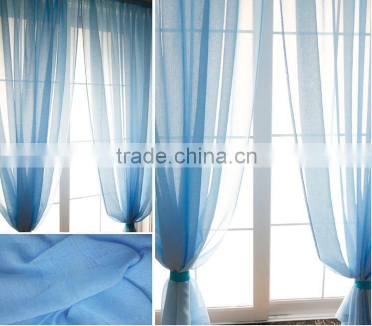 Plain coloured polyester linen curtain fabric