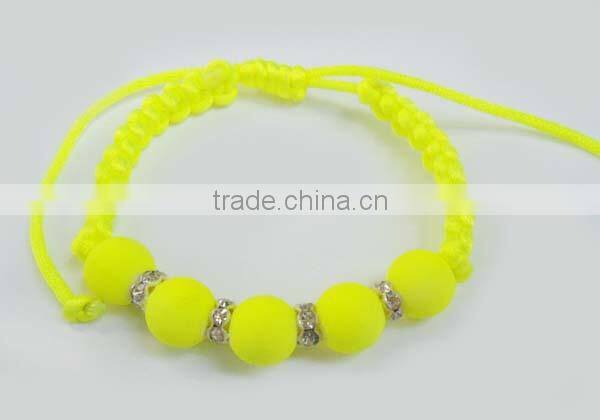 Neon color leather magnet bracelet with fireball