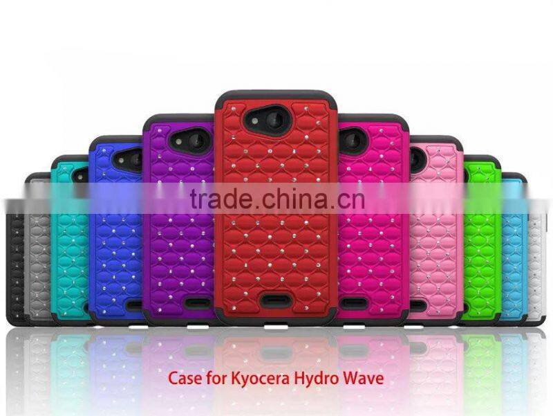Keno Shining Diamond-studded Armorbox Drop Resistant Silicone Case for Kyocera Hydro Wave