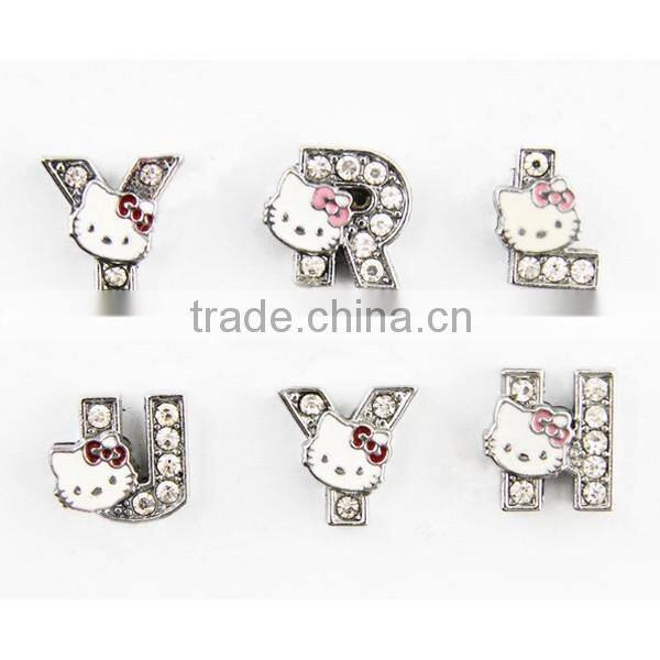 Hot sale 10mm rhinestone alphabet slide letters for bracelet