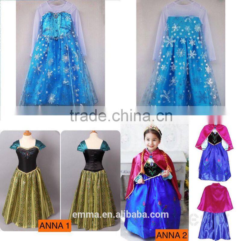 Hot sale snow queen elsa costume elsa dress for children BC2032