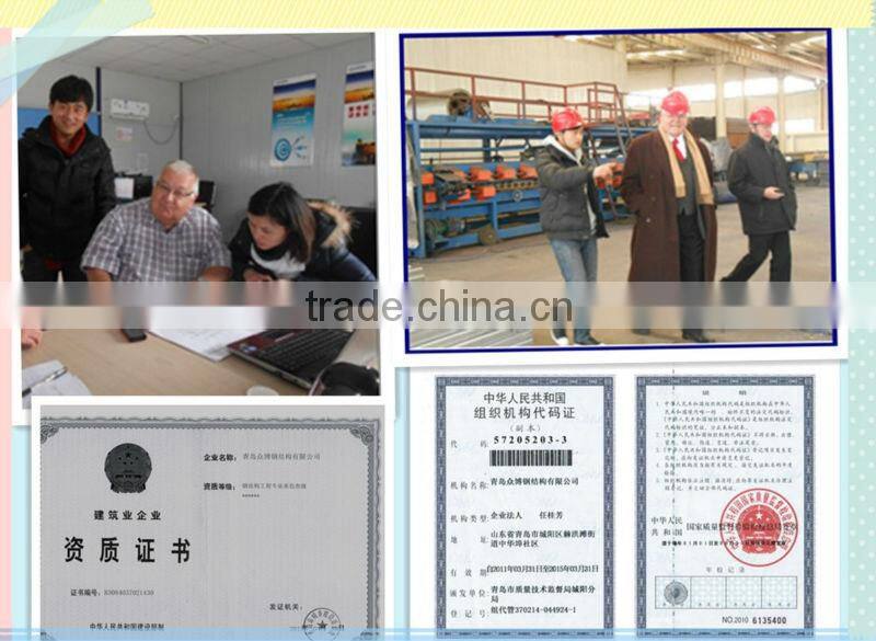 low cost light steel frame double-deck prefab house