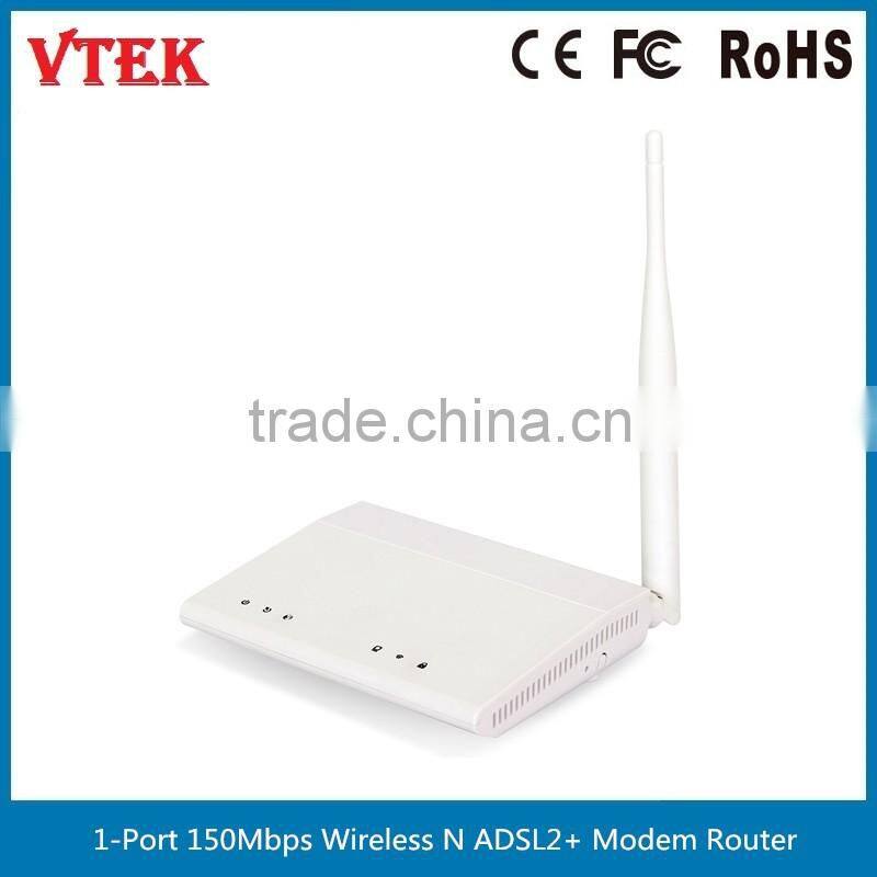 1-Port 150Mbps Wireless N ADSL2/2+ Modem Router with External Antenna