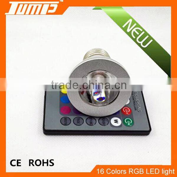 ShenZhen manufacturer 16 colors remote control E27 LED 3W RGB light