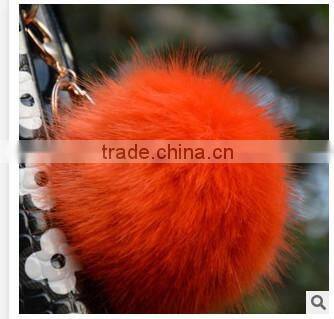 100% Cute genuine fox fur ball for keychain bag car Accessories