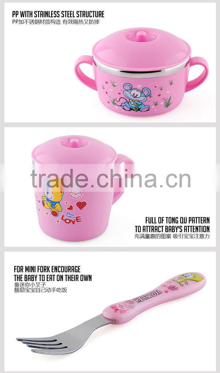 chinese wholesale 5 piece stainless steel mixing bowl set with lids for children