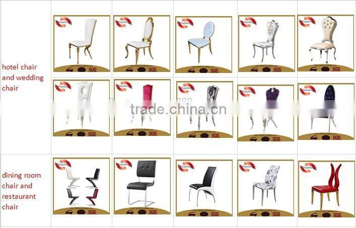 Chinese style home furniture leather and metal dining chair and table