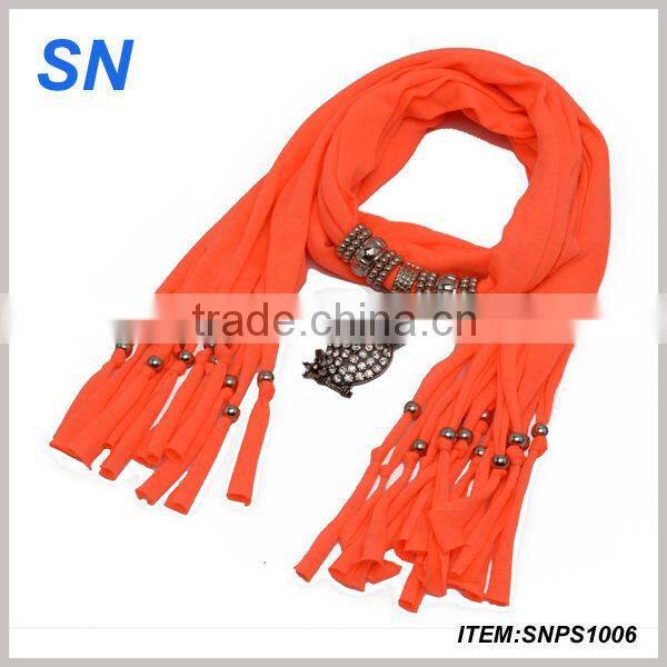 Fashion hot sell jeweled fancy scarf for hot women and girls