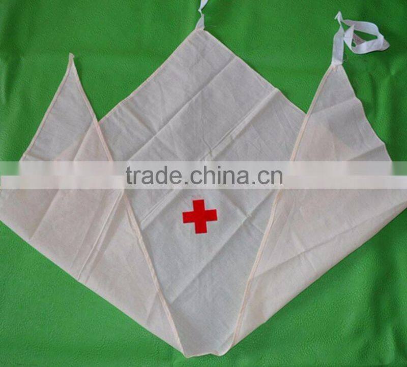 Cotton triangular bandage towel applicator containing emergency arm triangle triangular sling medical bandage