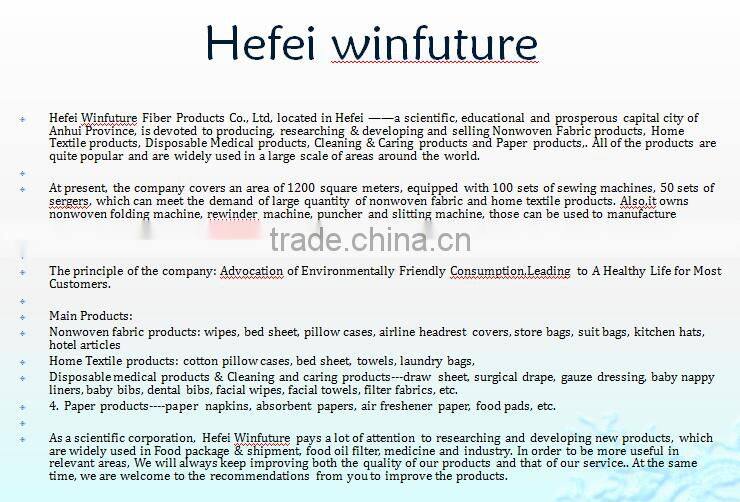 Waterproof paper wiht PE film bed sheet for hospital