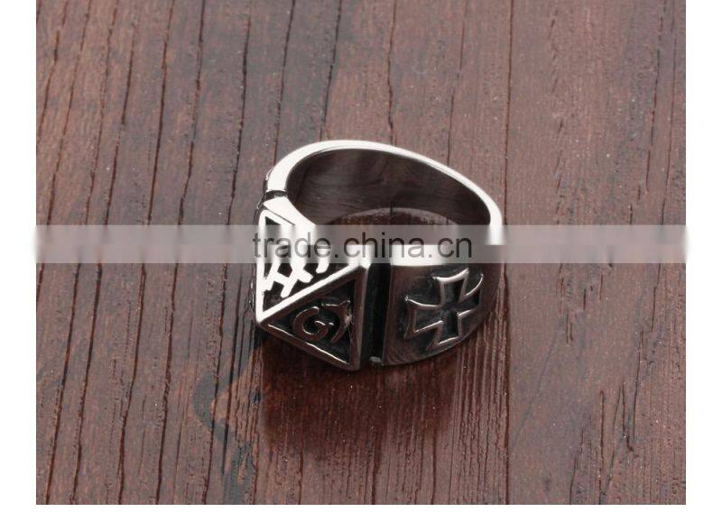new products 2016 unique design Catholic religion stainless steel class ring for men