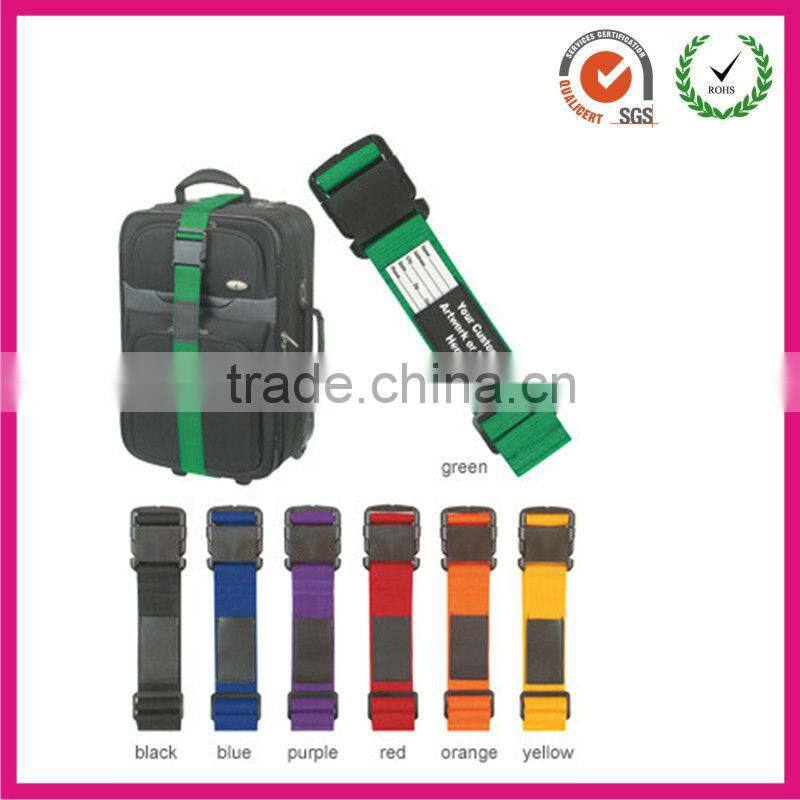 Promotional green anti-theft digital lock luggage belt with ID Card