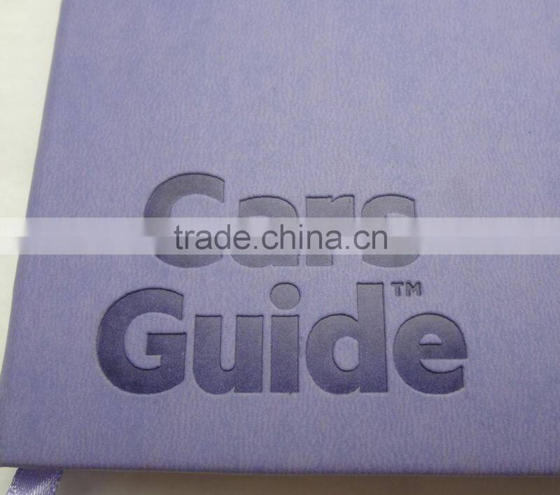A5 purple thermo pu embossed logo diary note book
