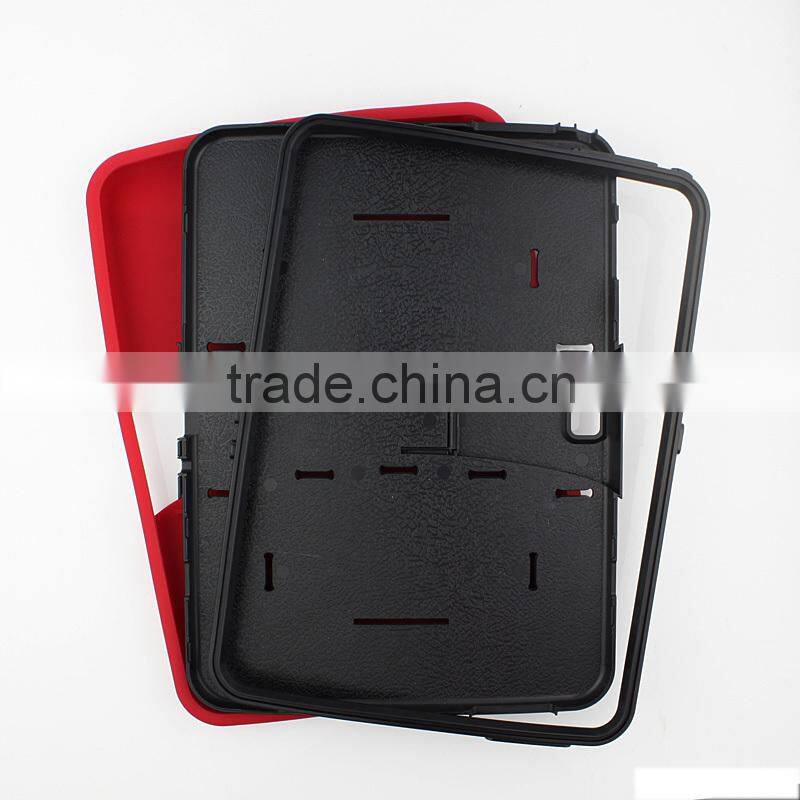 Coutinue Hot selling Heavy Duty Rugged impact case tough hard kickstand silicone rubber Case for Samsung Galaxy Tablet 3 10.1