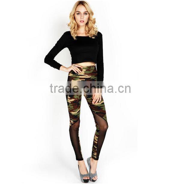 Women Mesh Clothing Sexy Breathable Leggings With Pockets