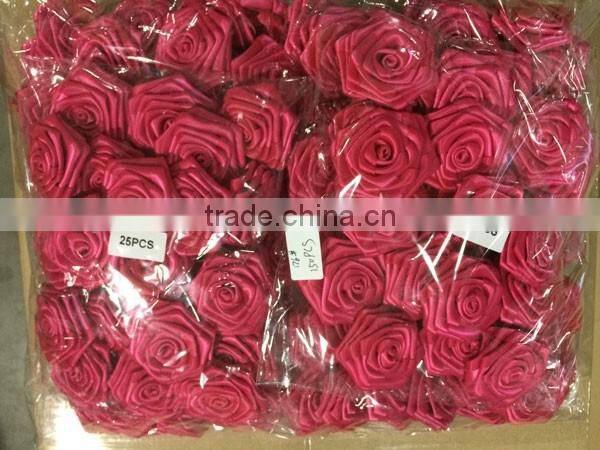 pink pure handmade ribbon roses