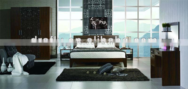 Modern dark walnut dresser with mirror