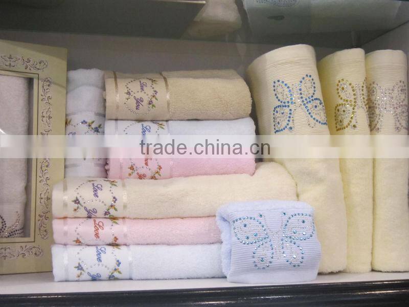 100%cotton jacquard black bath towel border