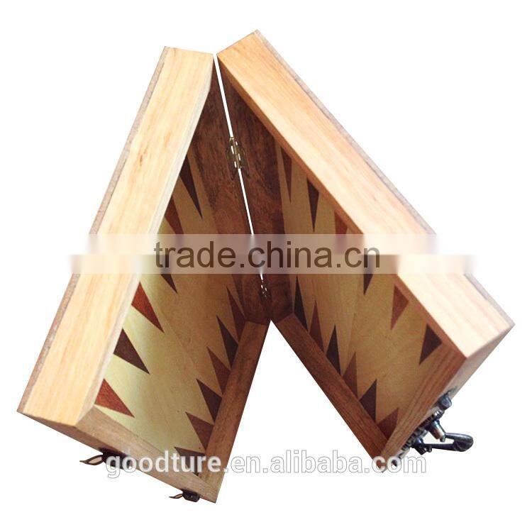 Wooden Folding Portable Chess Set 3 In 1 Chess Game With King Height 3 Inch