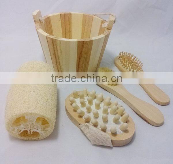 Natural Boar's Bristle Wooden Handle Bath Shower Body brush