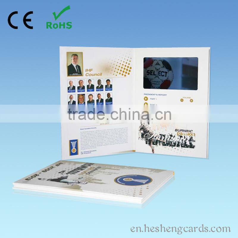 4.3" 5" 7"10"lcd video brochure in paper crafts