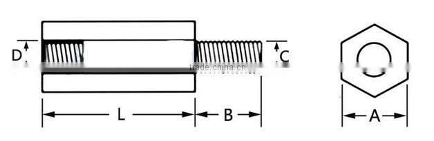 factory M2 M2.5 M3 M4 brass male female threaded hex standoff pcb brass standoff spacer