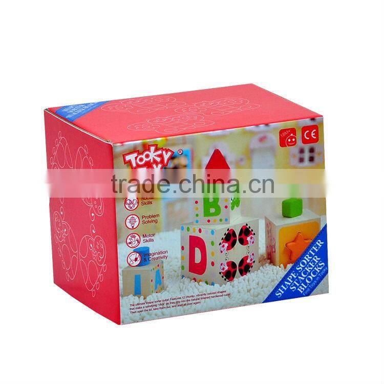 Educational geometric shape construction outdoor wooden building blocks toy