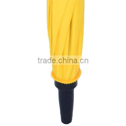wholesale automatic golf umbrella with T190 pongee fabric and rubber coated plastic handle with custom logo