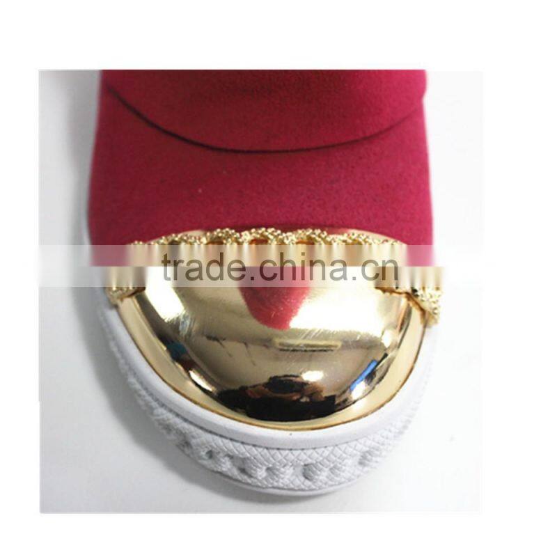 Fashion design hot sale rose suede hidden heel steel toe boots 2015