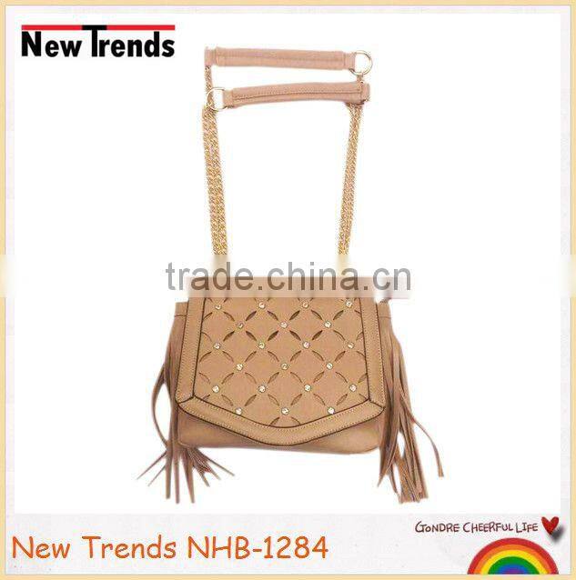 Fashion lady hollow out chain bag with tassles