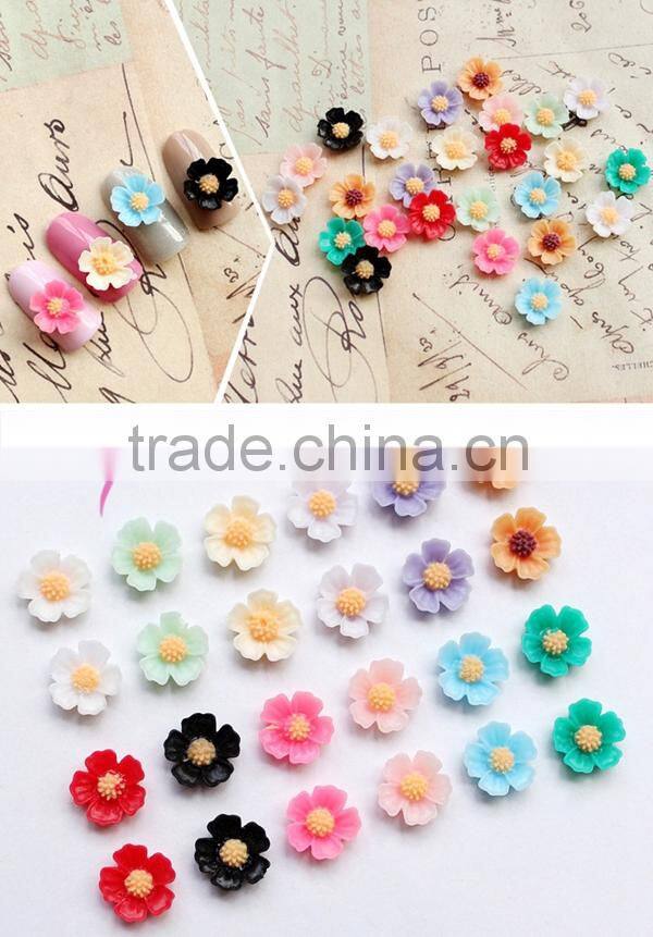 11mm Fresh five petals flower nail decoration,bride gel nail decoration
