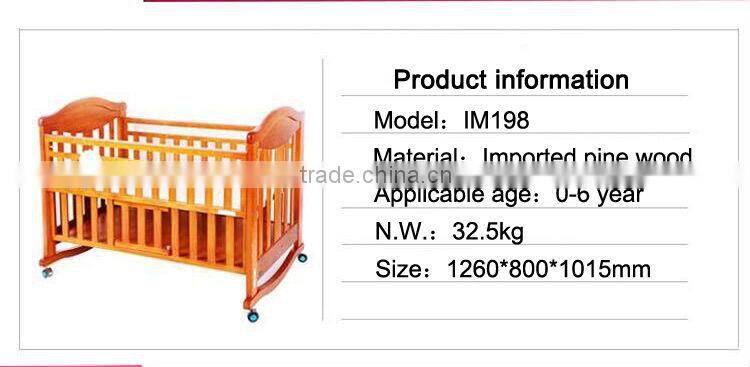 2015 best quality top seller Wooden baby cribs