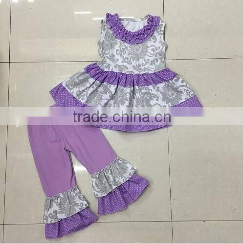 2016 Hot sale rose garden little girls boutique mustard pie remake clothing set